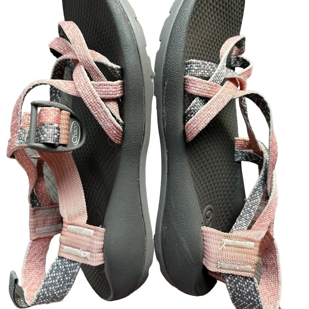 Chaco Kids Ecotread Burlap gray/pink Heather Sandals Size 3 - Picture 3 of 5